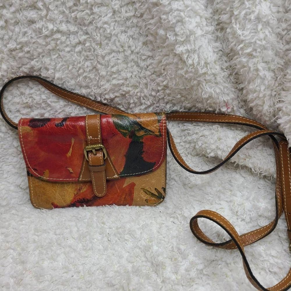 Patricia Nash Floral Small Leather Crossbody Clutch